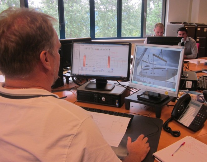 Manager Operations John Kamp (left) and Sean Lines (middle) work on the next shipments’ logistics