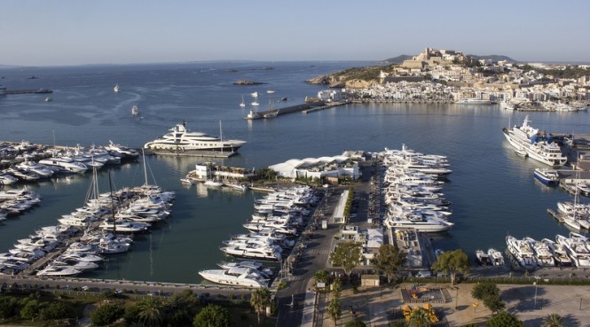 Marina Ibiza positioned in the glamorous Spain yacht holiday destination - Ibiza