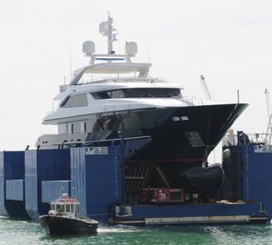 Launch of 6th 46Steel motor yacht TRIDENT at Sanlorenzo
