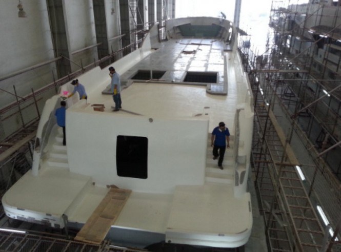 Motor yacht Serenity under construction