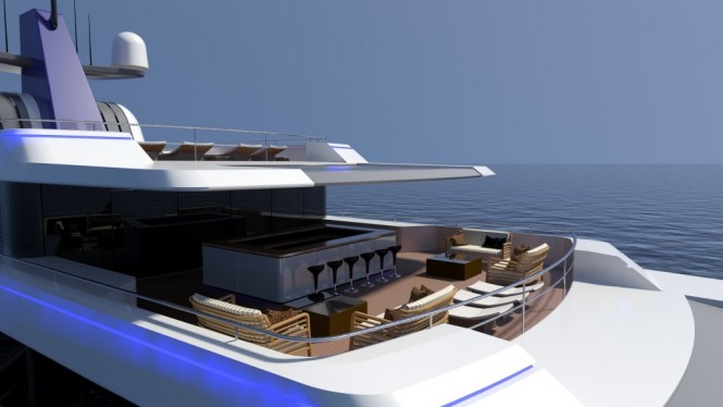 Project Sapphire Yacht - Upper Deck Aft - Image credit to Tim Gilding Marine Design