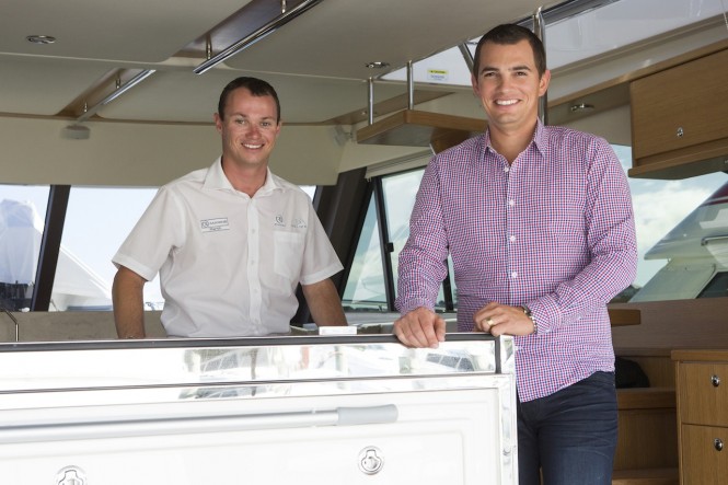 R Marine Perth owner care manager Tim Wright with Rory Vassallo