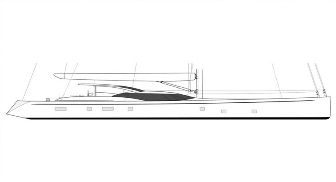 Rendering of 37m sailing yacht Escapade (FY17) under Full Management of 8 Yachts Ltd