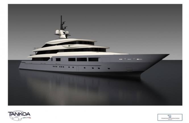 Rendering of 69m Tankoa superyacht S693