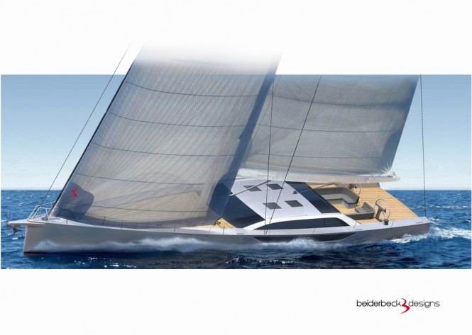 Rendering of sailing yacht Bliss II by Cyrus Yachts and beiderbeck designs