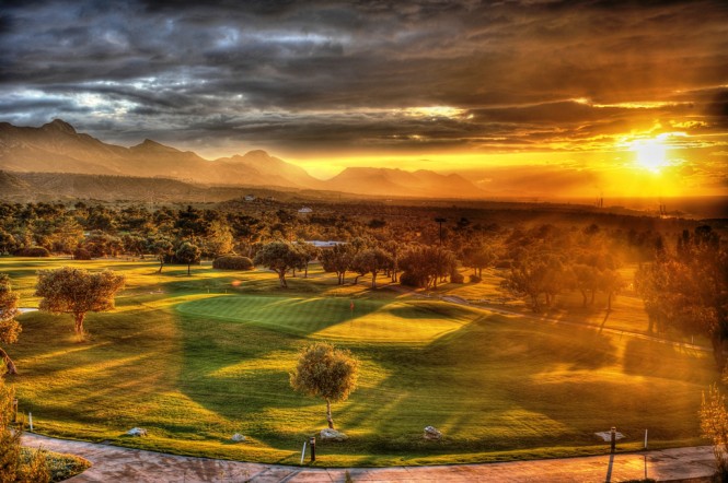 Sunset over the golf course