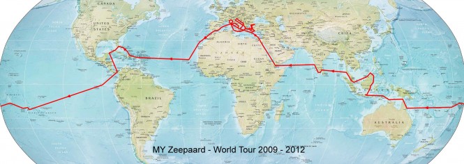 Zeepaard Yacht World Tour Map