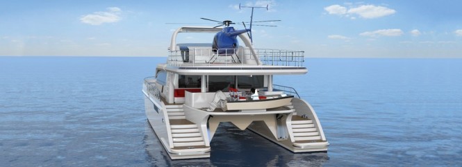 24m Jutson Exploration HeliCat Yacht - aft view