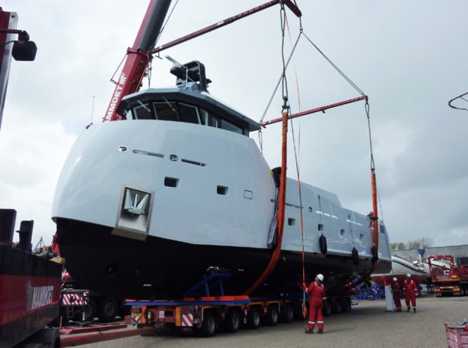 24m superyacht support vessel YXT ONE at launch