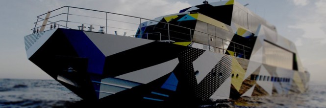 36m motor yacht Guilty. Remarkable interdisciplinary collaboration between yacht designer Ivana Porfiri and renowned artist Jeff Koons - Photo credit to Yiorgos Kaplanidis