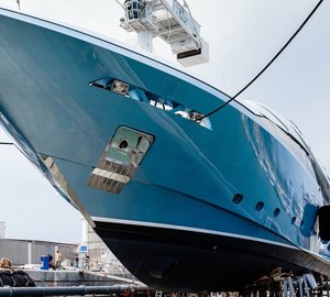 Launch of Admiral Regale 45 superyacht FLYING DRAGON at The Italian Sea Group Shipyard