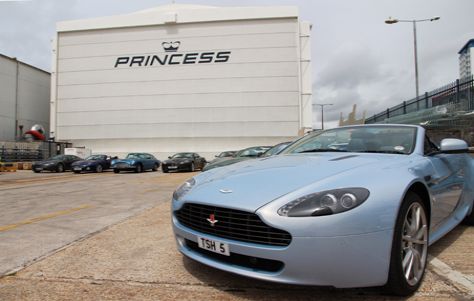 Aston Martin cars at Princess Yachts