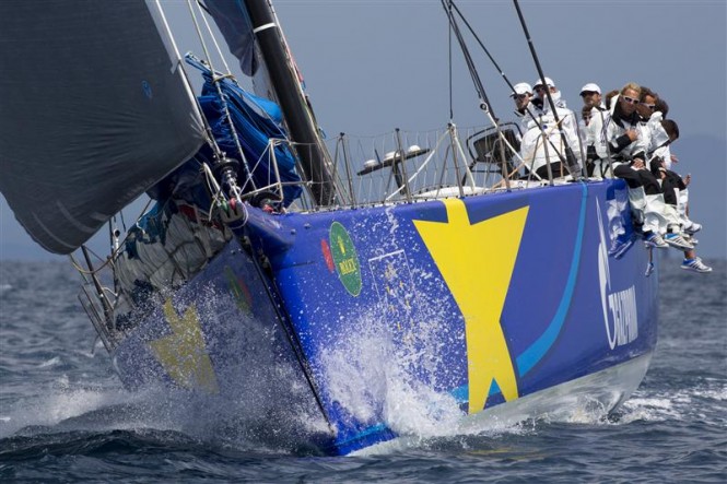 ESIMIT EUROPA 2 (SLO) SHORTLY AFTER THE START OF THE 2014 GIRAGLIA ROLEX CUP OFFSHORE RACE - Photo by Rolex-Carlo Borlenghi