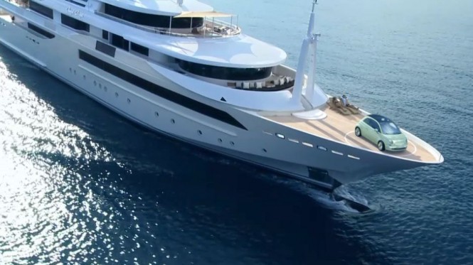 Fiat 500 Cult and CRN mega yacht Chopi Chopi in the new international commercial