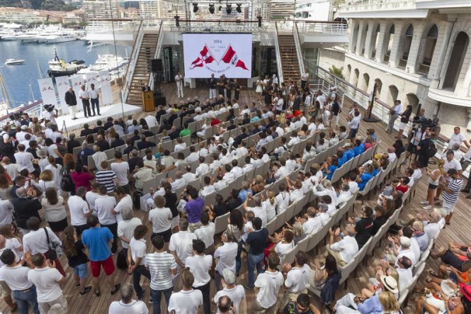 Final prize giving of the Giraglia Rolex Cup 2014 at the new Yacht Club de Monaco clubhouse - Photo by Rolex Carlo Borlenghi