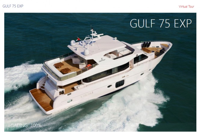 Gulf 75 Exp Yacht virtual tour opening screen