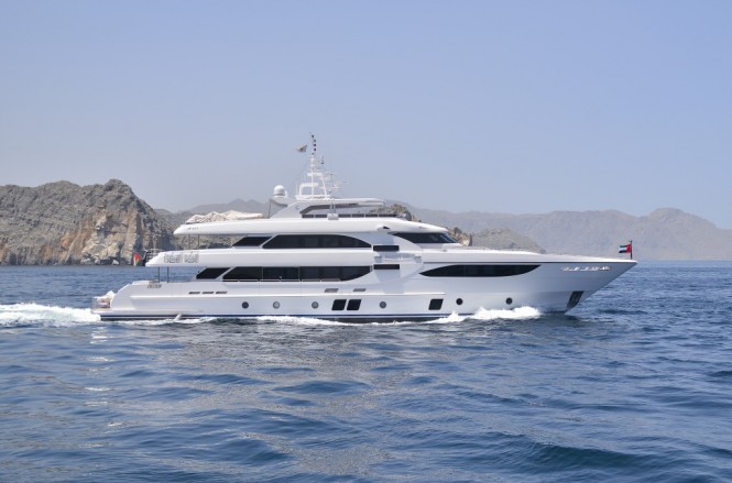 Gulf Craft superyacht Majesty 135 in Musandam, Oman