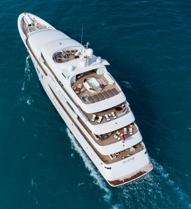 INVICTUS superyacht - aft view - decks - Photo by Jeff Brown