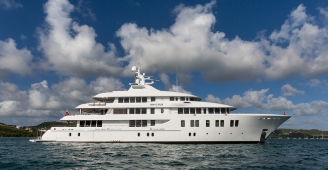 Luxury superyacht INVICTUS - side view - Photo by Jeff Brown