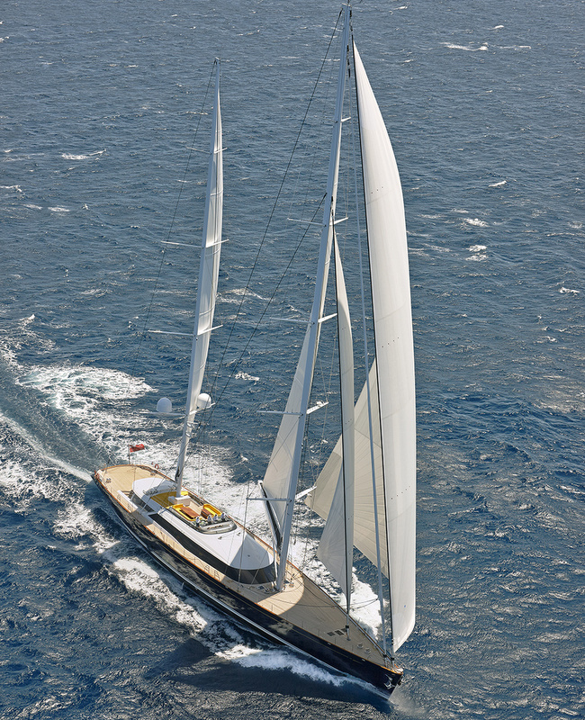 Luxury yacht MONDANGO 3 from above - Image by Chris Lewis