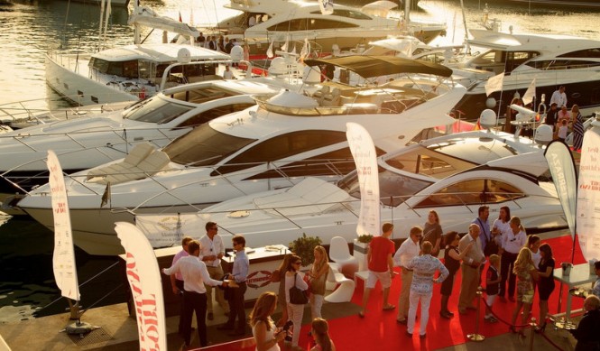 Luxury yachts by Sunseeker on display at 'Best of Yachting' event
