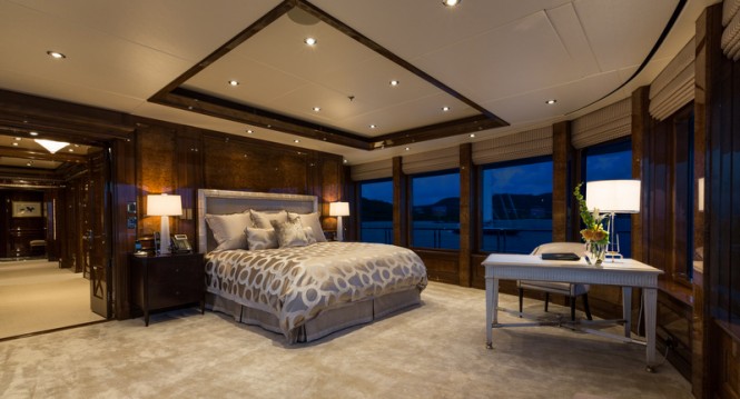 Mega yacht INVICTUS - Master Stateroom - Photo by Jeff Brown
