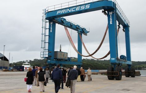 Members of the Devon and Cornwall Aston Martin Owners Club at Princess Yachts