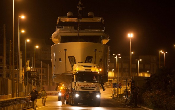 Night transport of YOLO Yacht