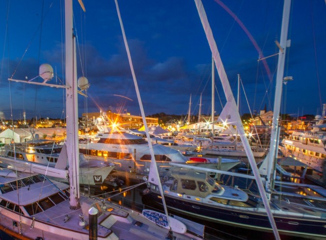 Participating yachts at the 2013 Newport Charter Yacht Show, which begins Monday, June 23 for its 2014 edition (Photo Credit: Billy Black) 