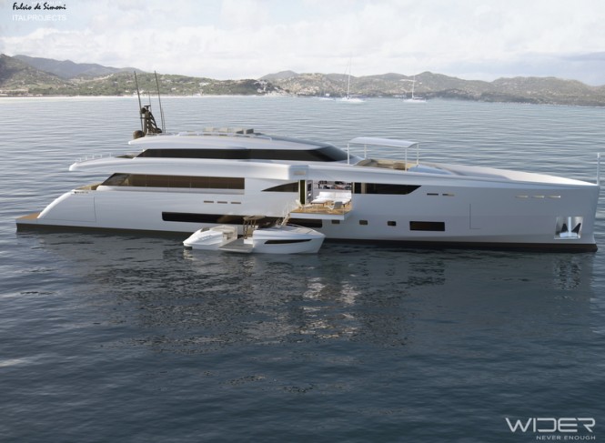 Rendering of superyacht WIDER 150'