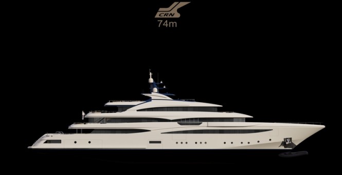 Rendering of the 74m mega yacht CRN 131