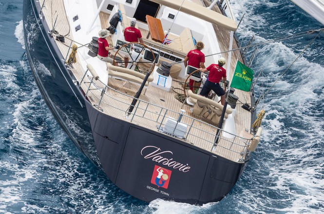 Sailing yacht Varsovie - aft view - Photo by Rolex Carlo Borlenghi