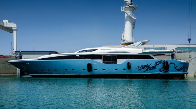 Super yacht Flying Dragon on the water