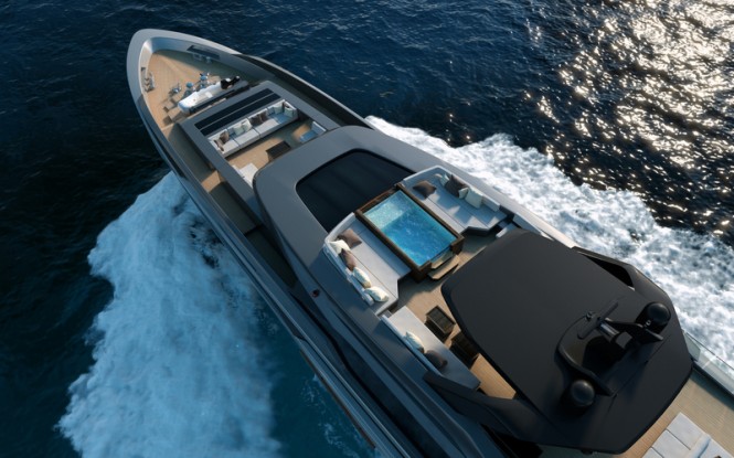 Super yacht M43 from above