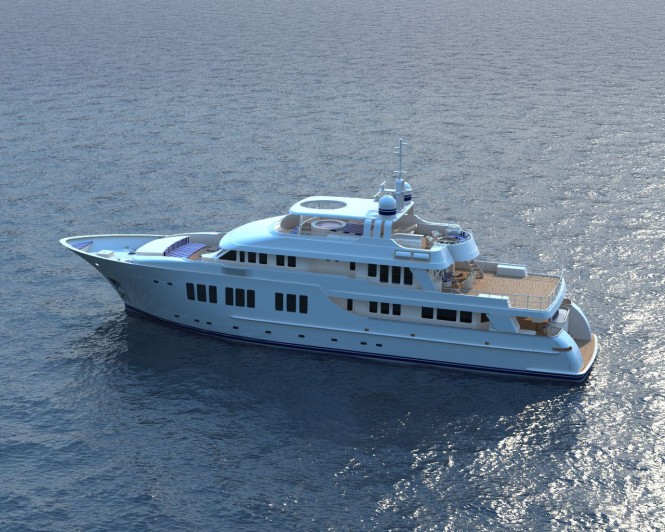 135ft JFA superyacht from above