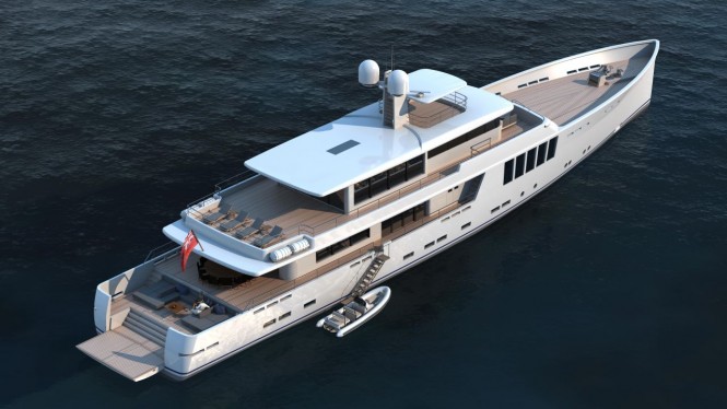164' JFA superyacht project from above