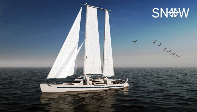 66m mega yacht SNOW concept by DESIGNNOBIS