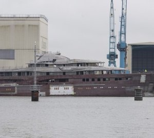 Launch of impressive 94m motor yacht KISMET II at Lurssen