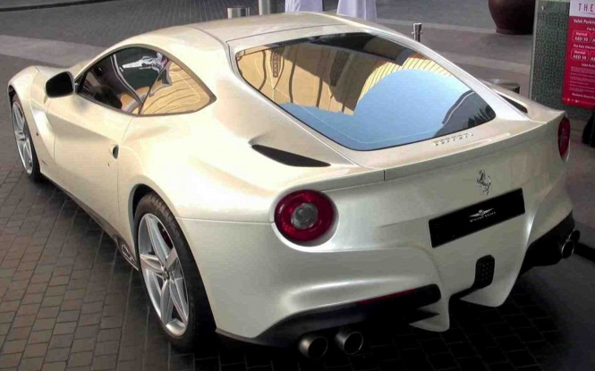 A color matching special edition Ferrari car for SC 160 luxury yacht AMERICA concept