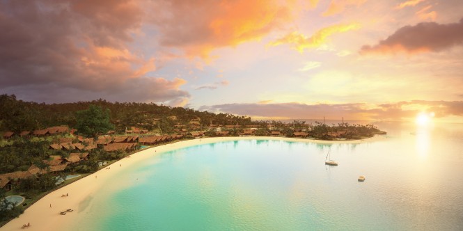 Aerial view of Vunabaka - Sunset Aerial view of Vunabaka - Sunset