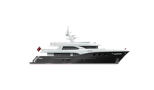 Boksa 38M superyacht design - Black Hull