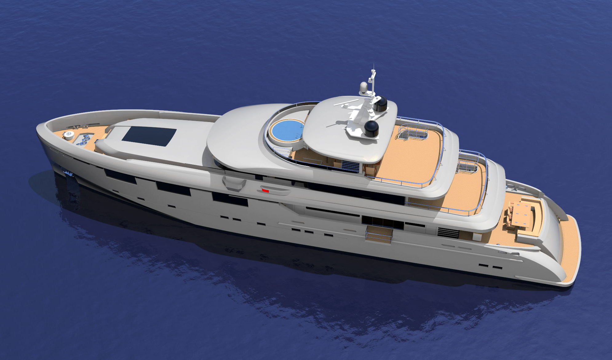 top view of yacht