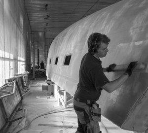 Photos from construction of Nautor’s Swan sailing yacht Swan 115-001 S Hull