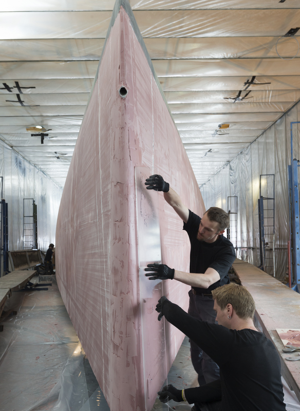 Hull of luxury yacht Swan 115-001