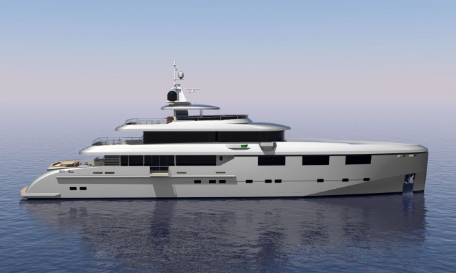 Luxury motor yacht Heysea 50M - side view