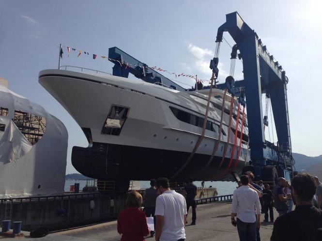 Luxury motor yacht Hull 10216 at Baglietto shipyard