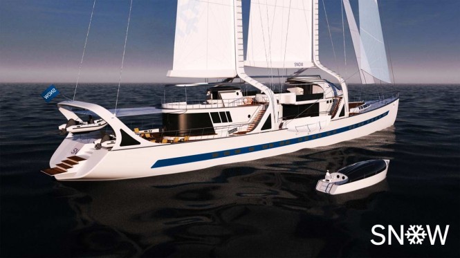 Luxury sailing yacht SNOW concept