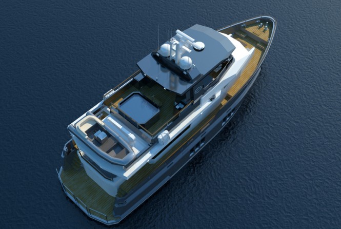 Luxury yacht Bering 75 - Top View