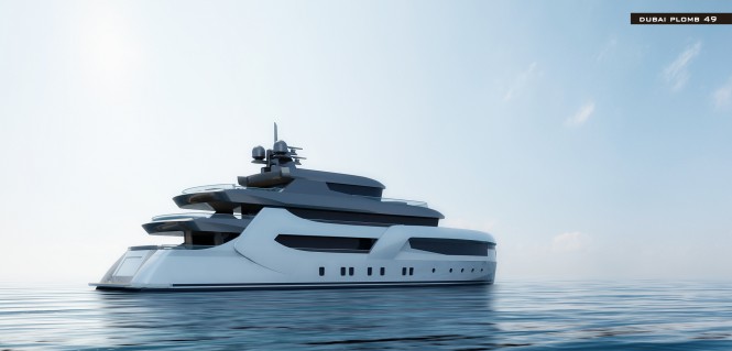 Luxury yacht DUBAI 49 concept - aft view