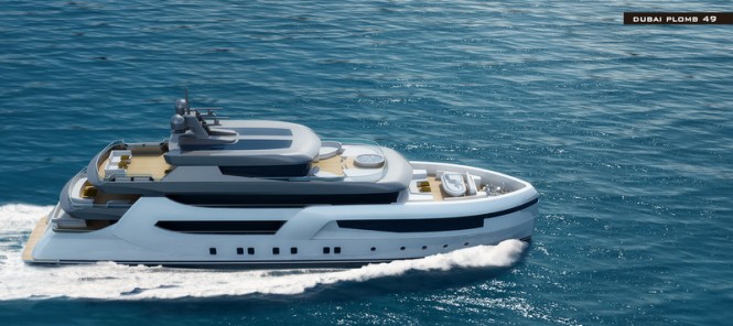 Luxury yacht DUBAI 49 concept from above